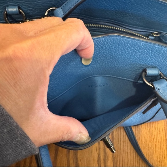 Coach Mercer Blue Crossbody Satchel Purse Multiple Pockets Roomy Dustbag - Picture 4 of 16